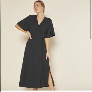 🖤 Outerknown Meraki wrap dress, Sz Small in Black 🖤